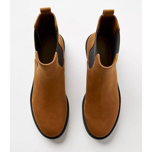 Ann Taylor LOFT Womens Size 8 Lug Sole Chelsea Booties in Chestnut Brown $155 - Picture 3 of 11